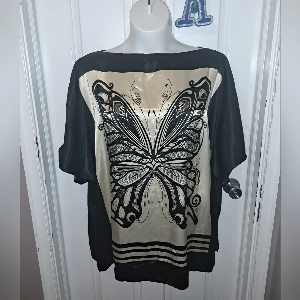 Ashley Stewart Boat Neck Women - Butterfly Shift Dress/Top Sz 22/24 - Picture 1 of 6